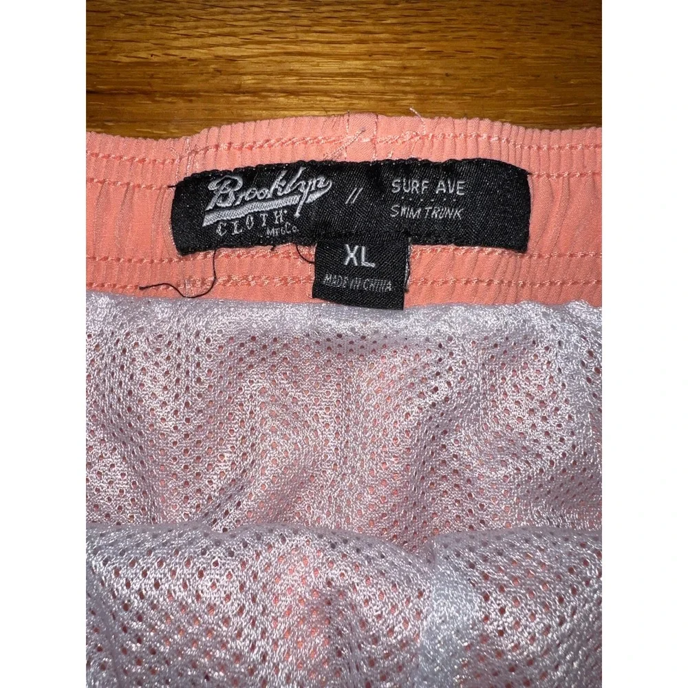 Brooklyn Cloth Surf Ave‎ Mens XL Peach Coral Mesh Lined Swim Trunks Board Shorts